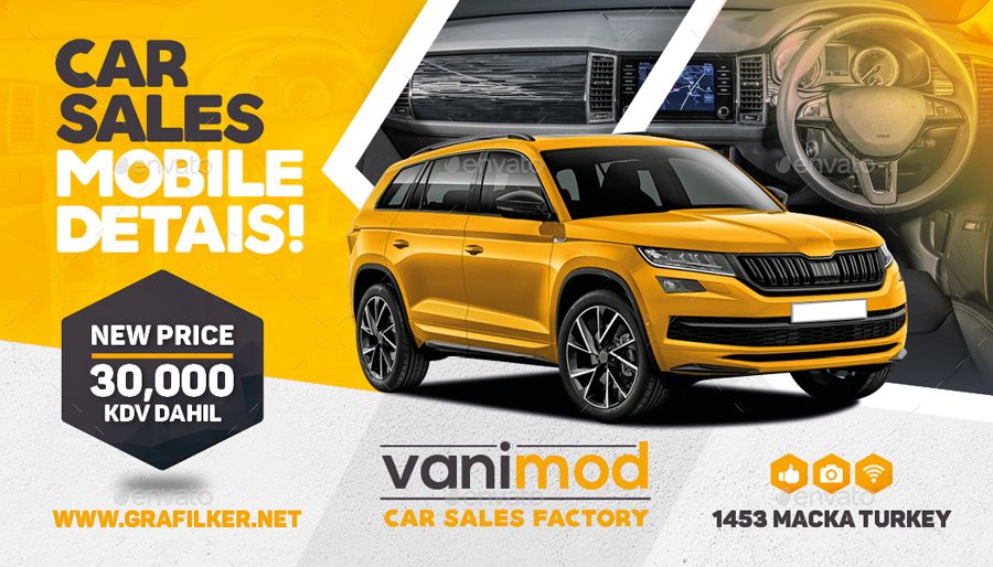 A high-visibility sales creative featuring a prominent yellow background and clear price point, designed to drive immediate interest for vehicle inventory.