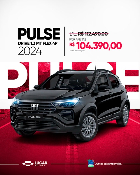 A clear, discount-focused creative for the Pulse vehicle, featuring the original price struck through and the new promotional price highlighted in red.