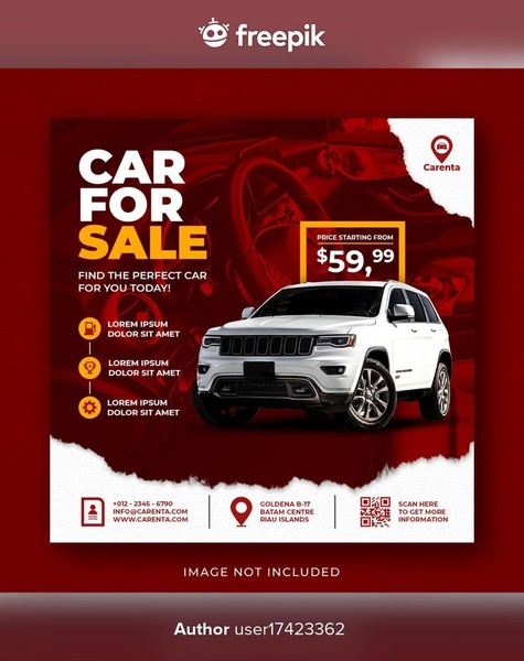 A direct, offer-focused advertisement for a white SUV featuring a prominent starting price and clean, professional branding.