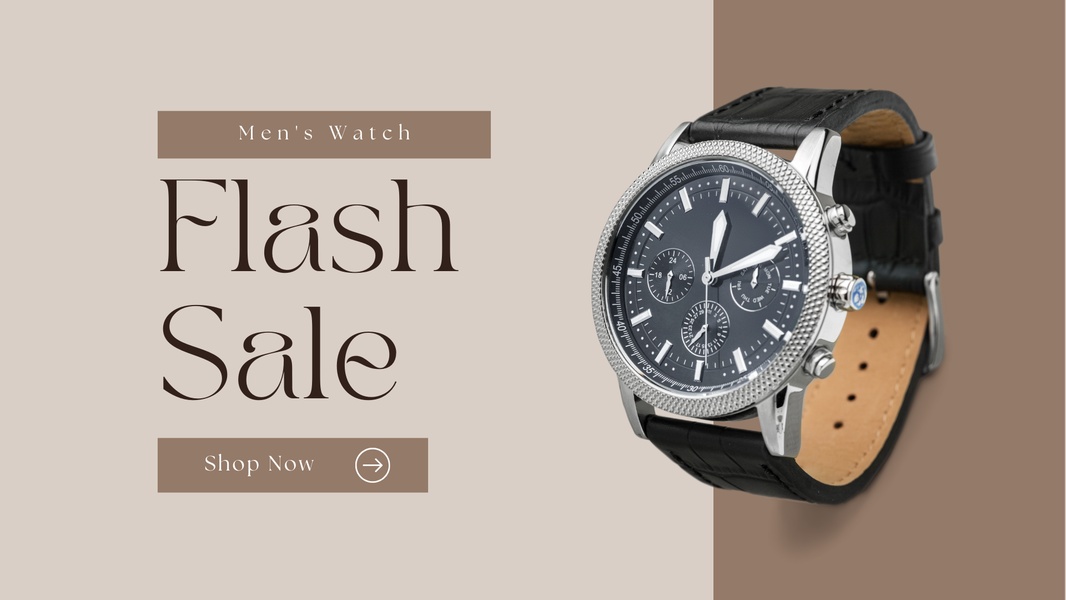 men's watch, wristwatch, chronograph watch, dress watch, leather strap watch, analog watch, luxury watch, sale promotion, minimalist, luxurious, neutral, brown