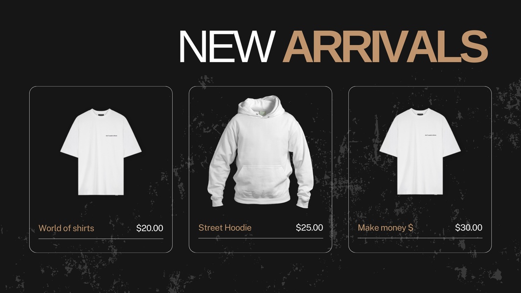 t-shirts, hoodies, shirts, tops, streetwear, casual wear, apparel, new arrival, modern typography, bold, black, gold