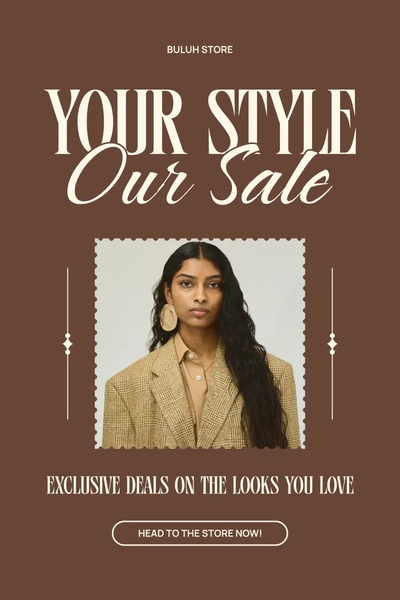 fashion sale, clothing deals, style promotion, apparel discount, fashion event, sale promotion, editorial, luxurious, brown