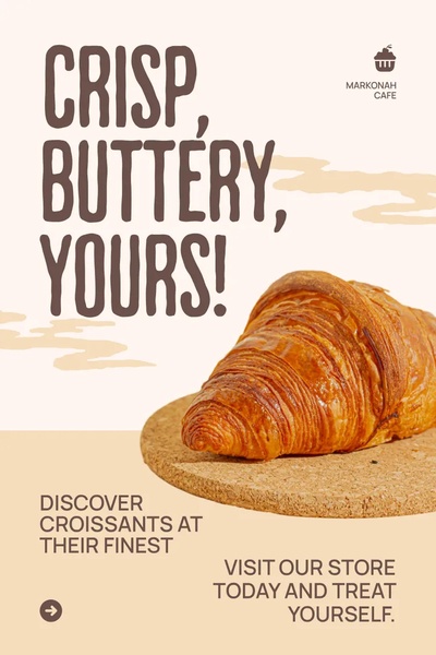 croissant, pastry, bakery item, french pastry, buttery pastry, brand awareness, minimalist, warm, brown, neutral