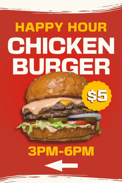 Happy Hour Chicken Burger Promotion