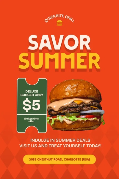 Savor Summer Deluxe Burger Promotion
