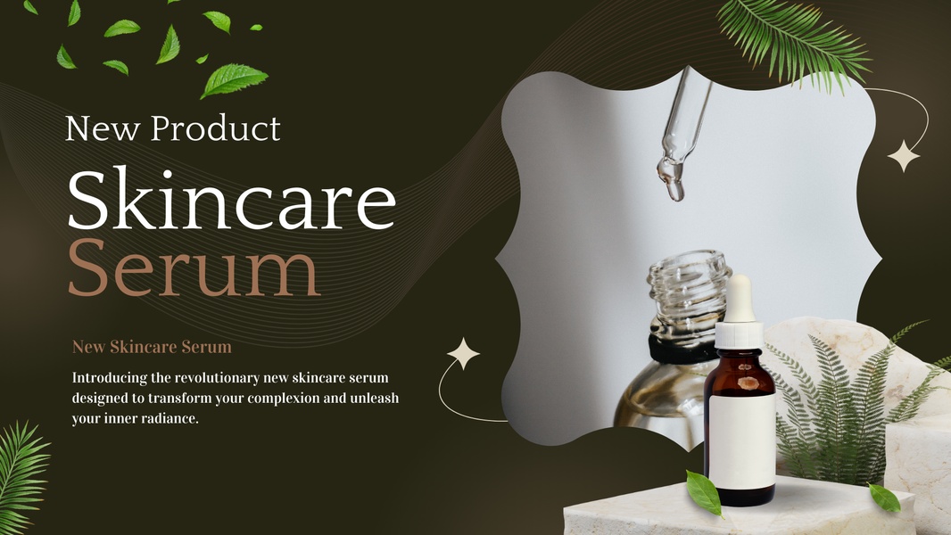 skincare serum, face serum, beauty serum, facial treatment, skin treatment, anti-aging serum, complexion serum, new arrival, product launch, minimalist, luxurious, fresh, green, neutral