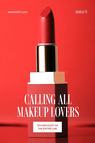 lipstick, lip color, makeup, cosmetics, beauty products, sale promotion, brand awareness, minimalist, bold, luxurious, red, gold