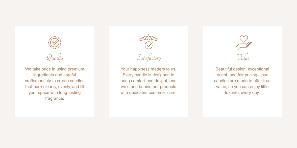 candles, scented candles, home fragrance, wax candles, aromatherapy candles, decorative candles, brand awareness, minimalist, trustworthy, luxurious, neutral, brown