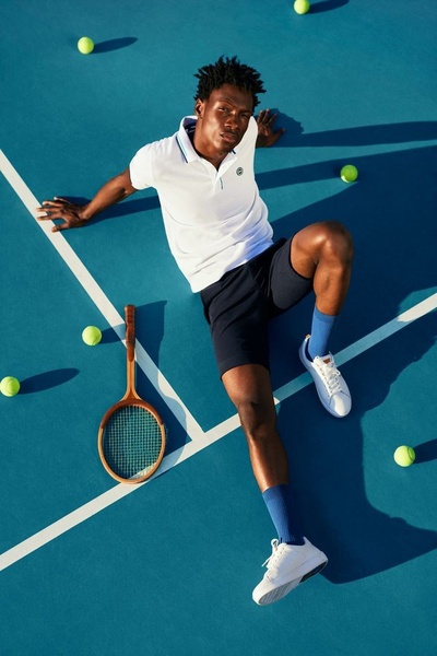 polo shirt, tennis shirt, sports polo, athletic polo, tennis outfit, performance polo, new arrival, brand awareness, editorial, outdoor, energetic, bold, blue, neutral, green