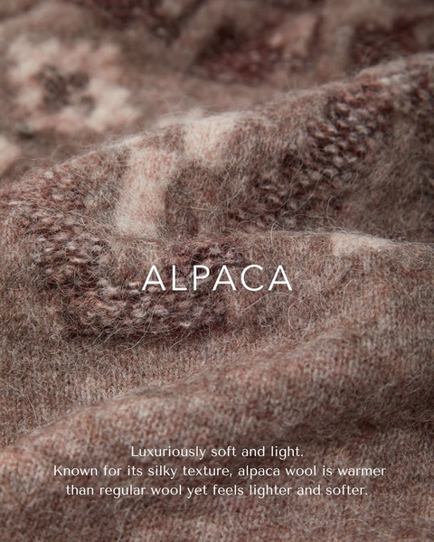 alpaca sweater, wool knit sweater, alpaca knitwear, knitted sweater, alpaca wool clothing, soft knit top, brand awareness, product launch, editorial, lifestyle, luxurious, warm, brown, neutral, pink
