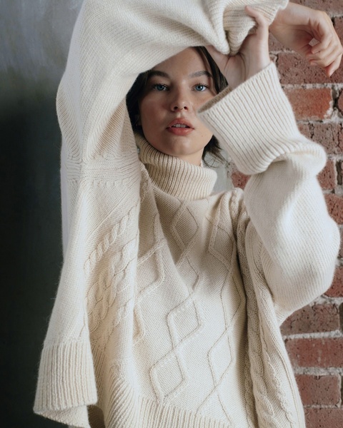 Tactile Cable Knit Sweater Lifestyle Shot