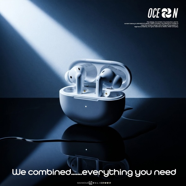 A clean, studio-lit image of wireless earbuds inside their charging case, emphasizing a premium aesthetic with dramatic light and shadow.