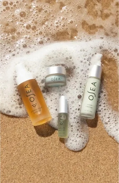 skincare set, face serum, facial cleanser, body oil, face cream, skincare products, new arrival, bestseller push, flat lay, fresh, calm, neutral, pastel