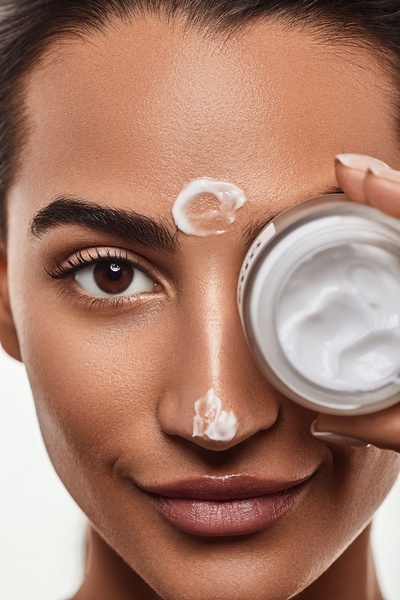 face cream, moisturizer, skin cream, face lotion, skincare, product demo, lifestyle, fresh, calm, neutral
