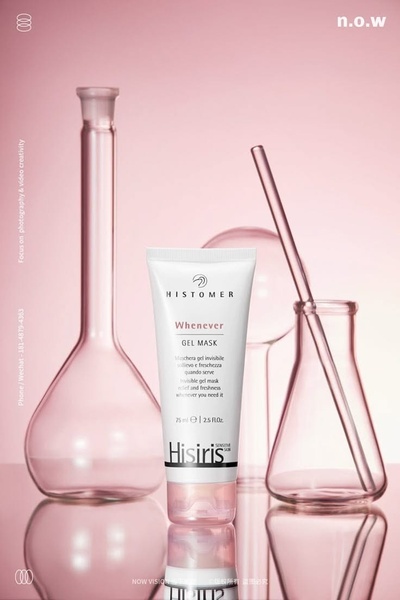 face mask, gel mask, skincare, facial treatment, sensitive skin care, product demo, minimalist, editorial, calm, fresh, pink, neutral