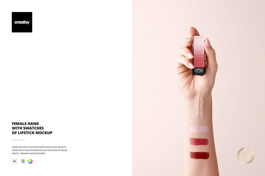 lipstick, lip color, lip makeup, cosmetic lipstick, lipstick swatches, product demo, minimalist, lifestyle, calm, trustworthy, neutral, pink
