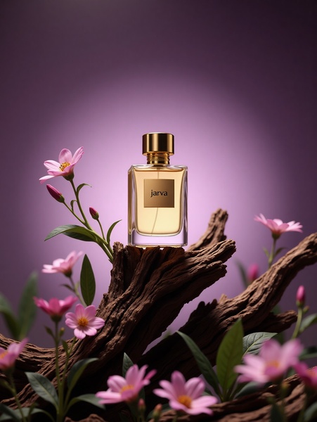 perfume bottle, eau de parfum, scented fragrance, luxury perfume, fragrance bottle, brand awareness, minimalist, editorial, luxurious, calm, purple, pink, brown