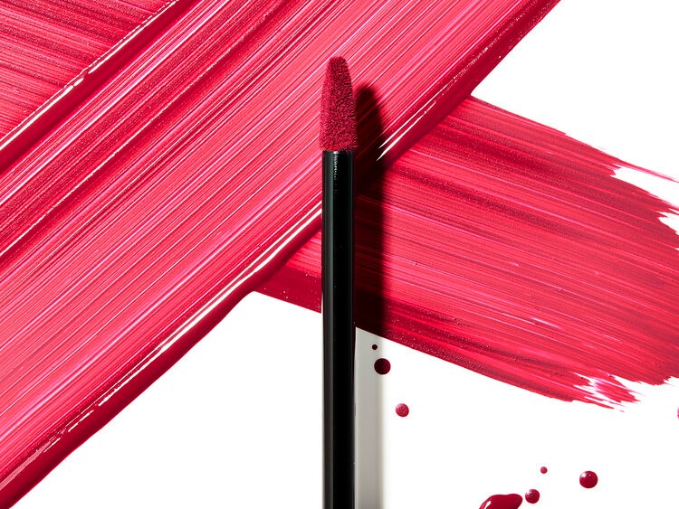 liquid lipstick, lip gloss applicator, makeup wand, lip color, cosmetic applicator, bestseller push, minimalist, flat lay, bold, fresh, pink, neutral