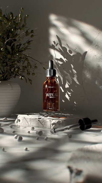 face serum, facial serum, skincare serum, dropper bottle serum, skin treatment, brand awareness, minimalist, editorial, calm, luxurious, neutral, brown