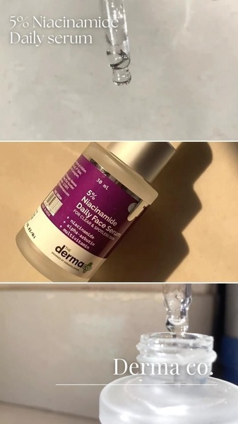 face serum, niacinamide serum, skincare serum, brightening serum, daily face serum, product demo, lifestyle, minimalist, fresh, trustworthy, neutral, purple
