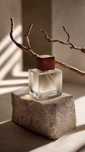 perfume bottle, glass fragrance bottle, scent container, fragrance bottle, cologne bottle, brand awareness, minimalist, editorial, calm, luxurious, neutral, brown