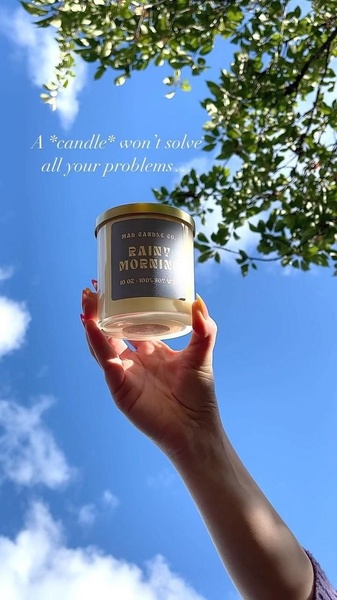 scented candle, soy candle, jar candle, candle gift, home fragrance candle, aromatherapy candle, brand awareness, new arrival, outdoor, lifestyle, playful, fresh, blue, green, gold