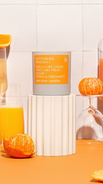 scented candle, container candle, wax candle, jar candle, home fragrance, new arrival, minimalist, fresh, energetic, orange, neutral